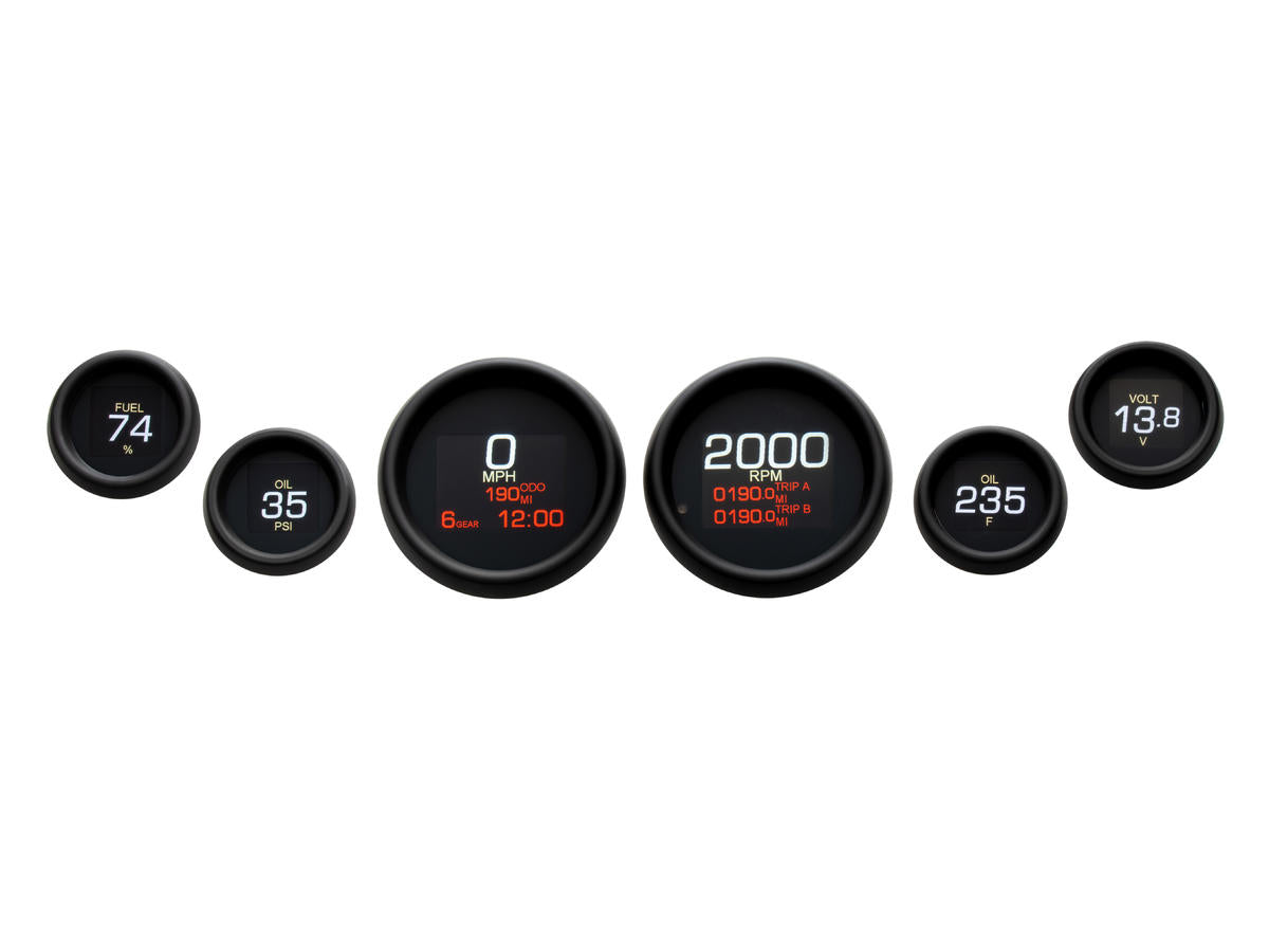 Dakota Digital Mlx 8600 Dresser And Bagger Direct Plug In 6 Gauge Kit Black Bezel Dakota Digital