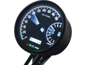 Daytona Japan Velona W Speedometer, Tachometer Scale: 200; Scale Color: Black Black Powder Coated 80.0 Mm Daytona Japan
