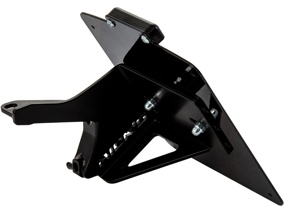Ricks Motorcycles Fxdr Stainless Steel License Plate Side Mount Kit German Size, Short Flat Black Satin Ricks Motorcycles