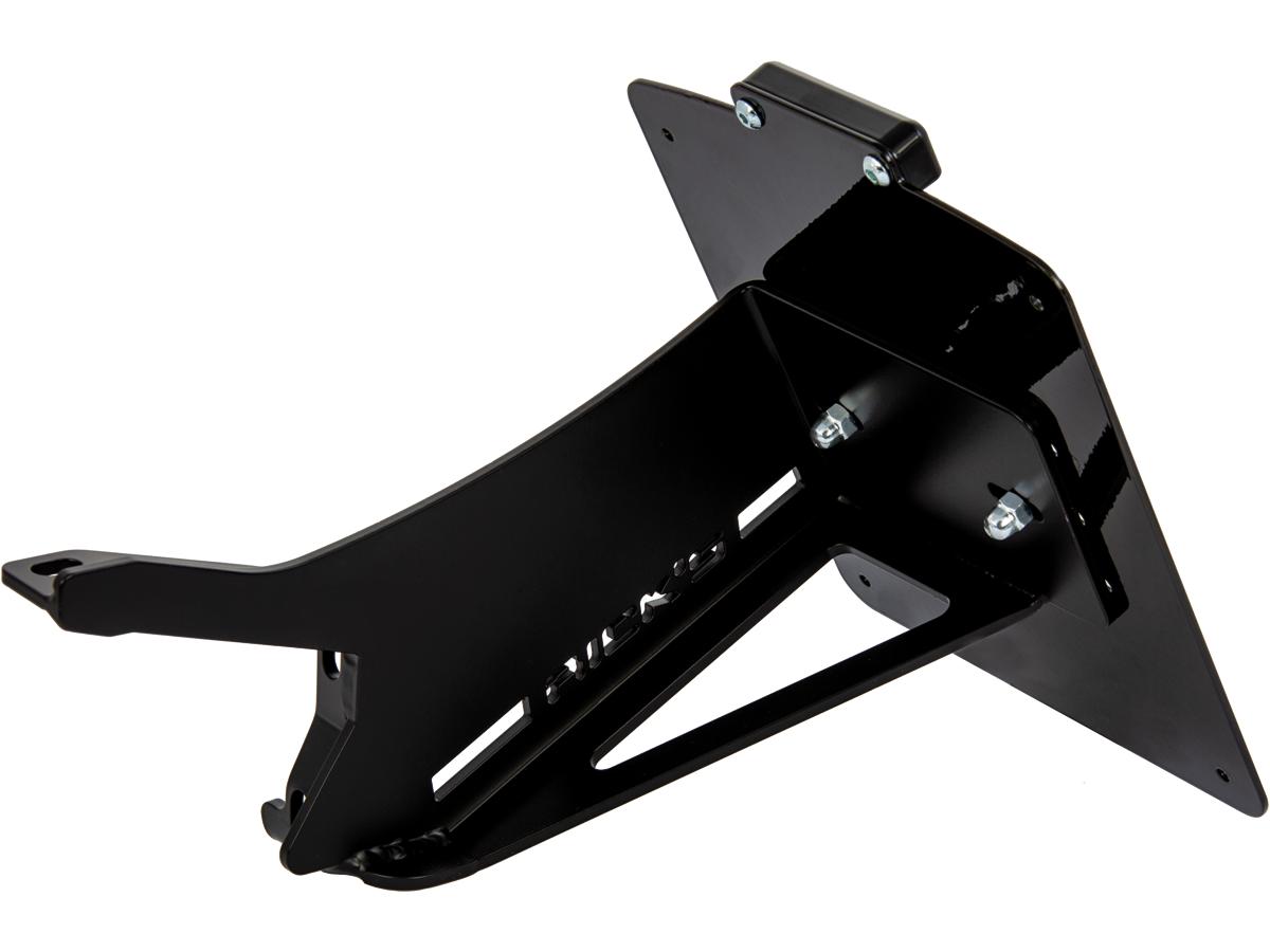 Ricks Motorcycles Fxdr Stainless Steel License Plate Side Mount Kit German Size, Long Flat Black Satin Ricks Motorcycles