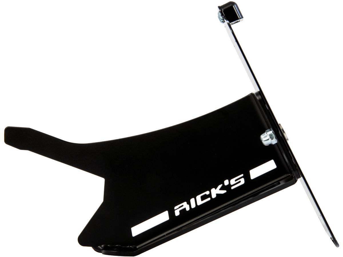 Ricks Motorcycles Fxdr Stainless Steel License Plate Side Mount Kit German Size, Long Flat Black Satin Ricks Motorcycles
