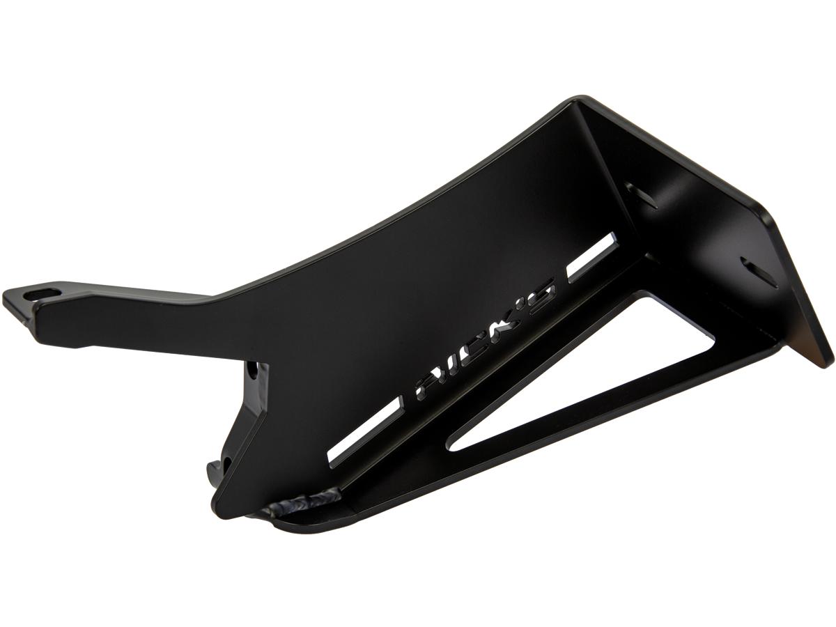 Ricks Motorcycles Fxdr Stainless Steel License Plate Side Mount Kit German Size, Long Flat Black Satin Ricks Motorcycles