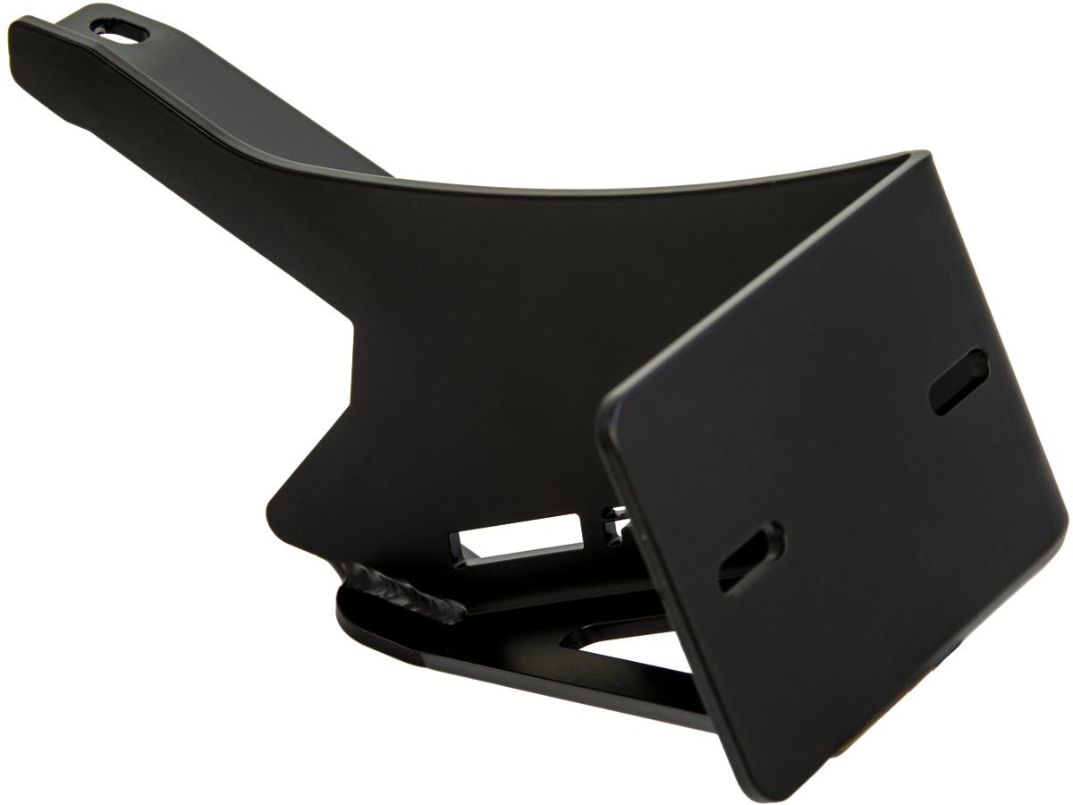 Ricks Motorcycles Fxdr Stainless Steel License Plate Side Mount Kit German Size, Long Flat Black Satin Ricks Motorcycles