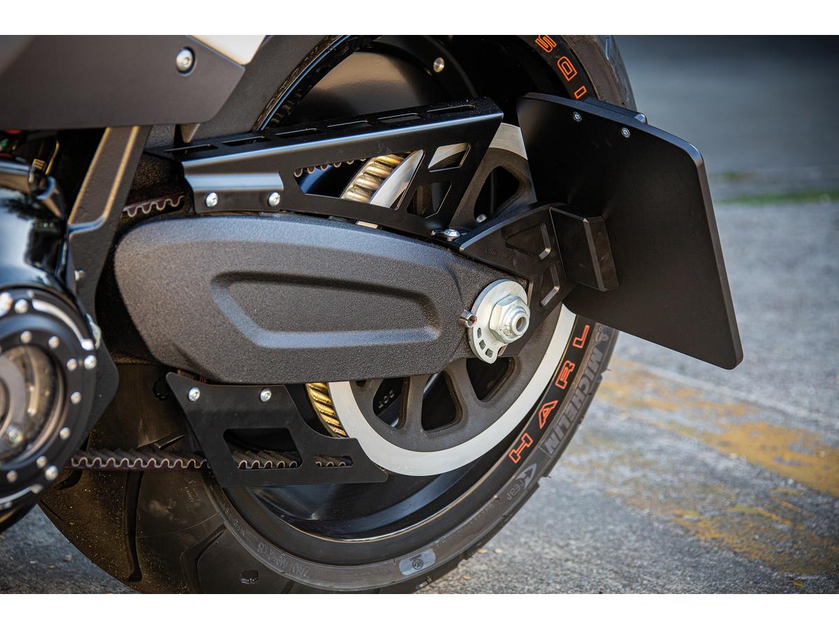 Ricks Motorcycles Fxdr Aluminum License Plate Side Mount Kit German Size, Short Flat Black Satin Ricks Motorcycles