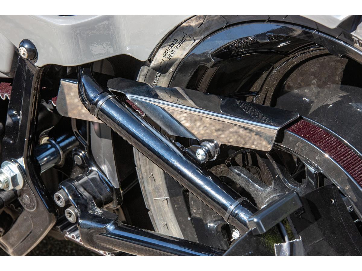 Ricks Motorcycles Smooth Belt Guard For Softail Polished Ricks Motorcycles