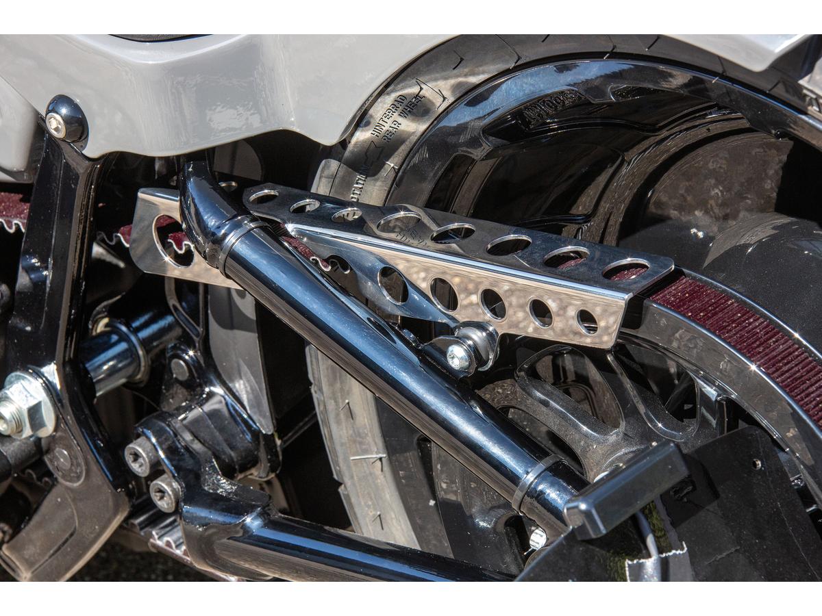 Ricks Motorcycles Hole Belt Guard For Softail Polished Ricks Motorcycles
