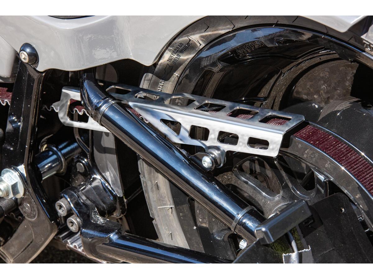 Ricks Motorcycles Square Belt Guard For Softail Polished Ricks Motorcycles