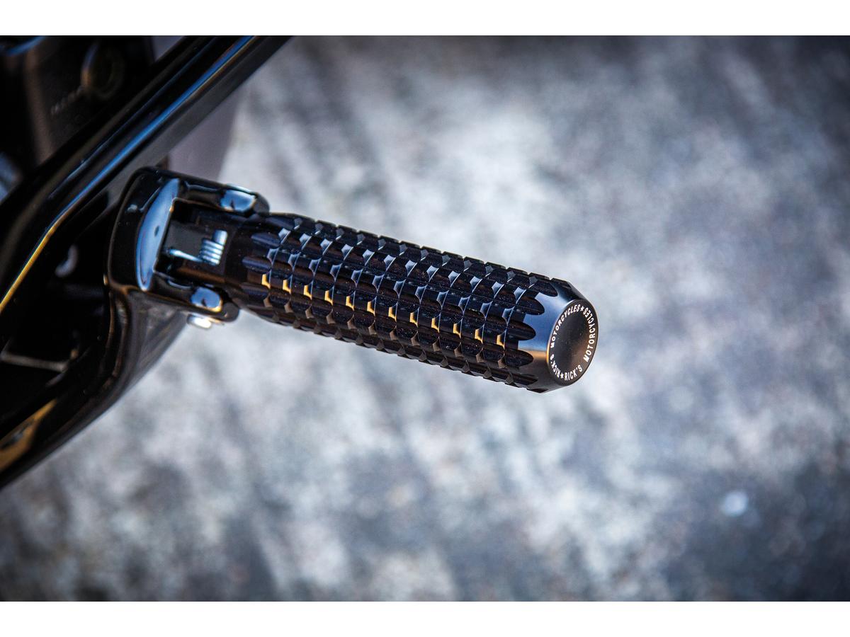Ricks Motorcycles Ak4.7 Foot Pegs For Softail 18 Up Rider Black, Anodized Ricks Motorcycles