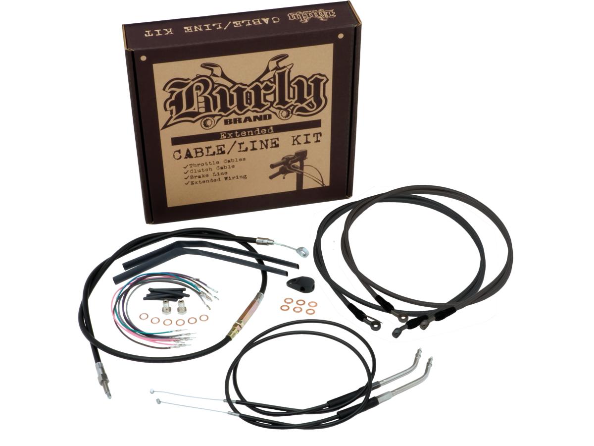 Burly Brand 14" T Bar Cable Kit Black Vinyl Abs Burly Brand Default Title