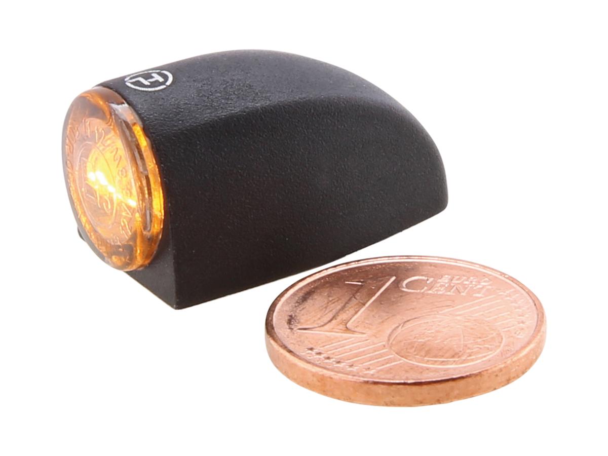 Highsider Proton Three Led Turn Signal/Position Light Led, Tinted Lens, Black Metal Housing Black Smoke Led Highsider