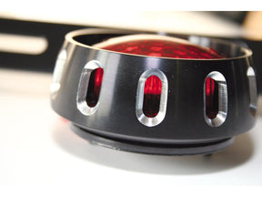 Shin Yo Miles Led Taillight Led, Red Lens, Metal Housing Black Powder Coated Red Reflector Led Shin Yo