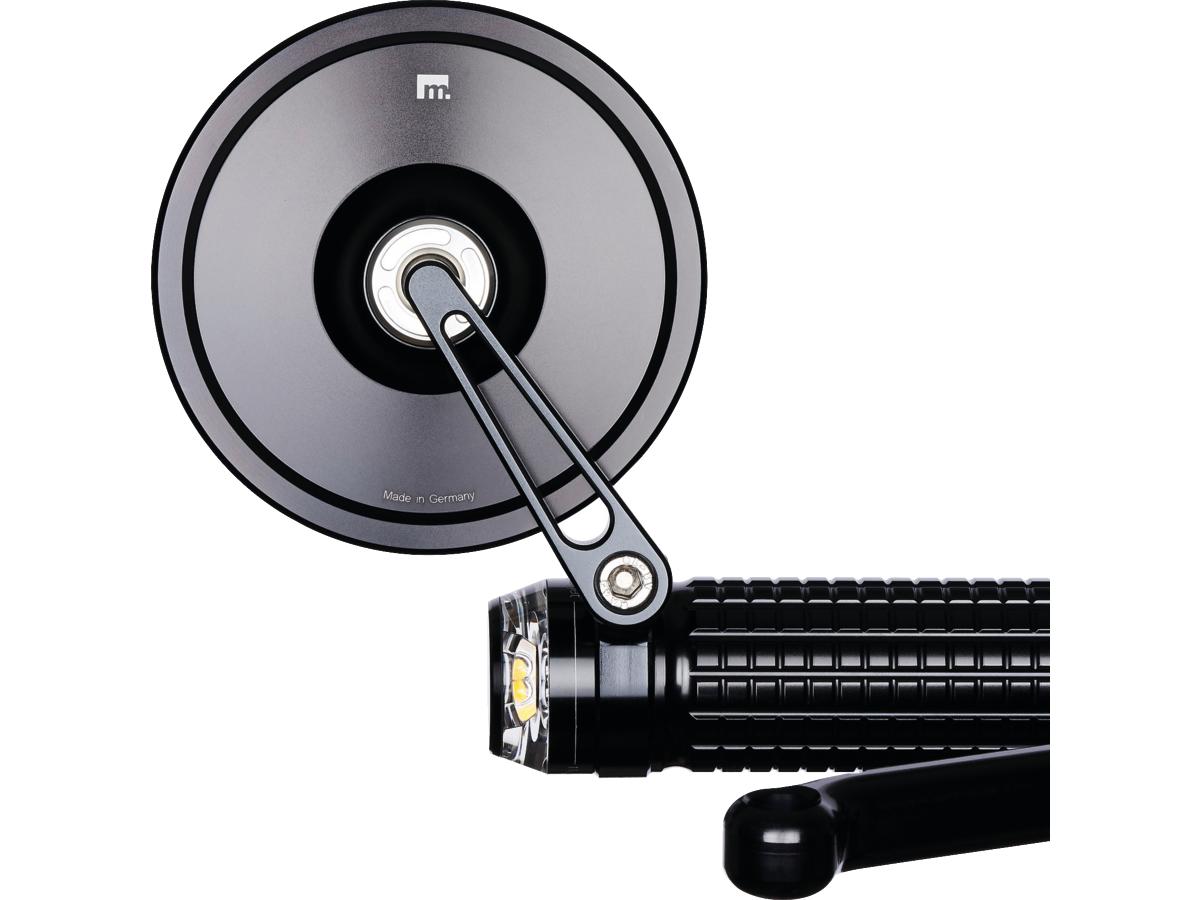 Motogadget Mo.View Street Bar End Mirror Stem Length: 60mm Black, Anodized Motogadget