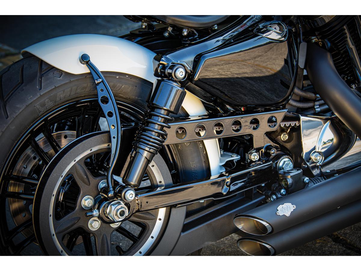 Ricks Motorcycles Hole Belt Guard For Sportster Gloss Black Powder Coated Ricks Motorcycles