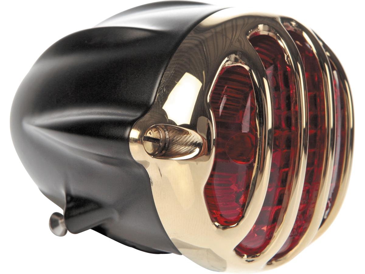 Thunderbike Alcatraz Led Taillight Without Mounting Bracket Brass Polished Matte Black Powder Coated Red Dual Filament Thunderbike Default Title