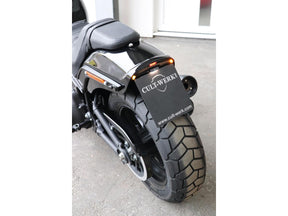 Cult Werk License Plate Bracket Kit For Fat Bob With Brake /Taillight And License Plate Light Black Powder Coated Cult Werk