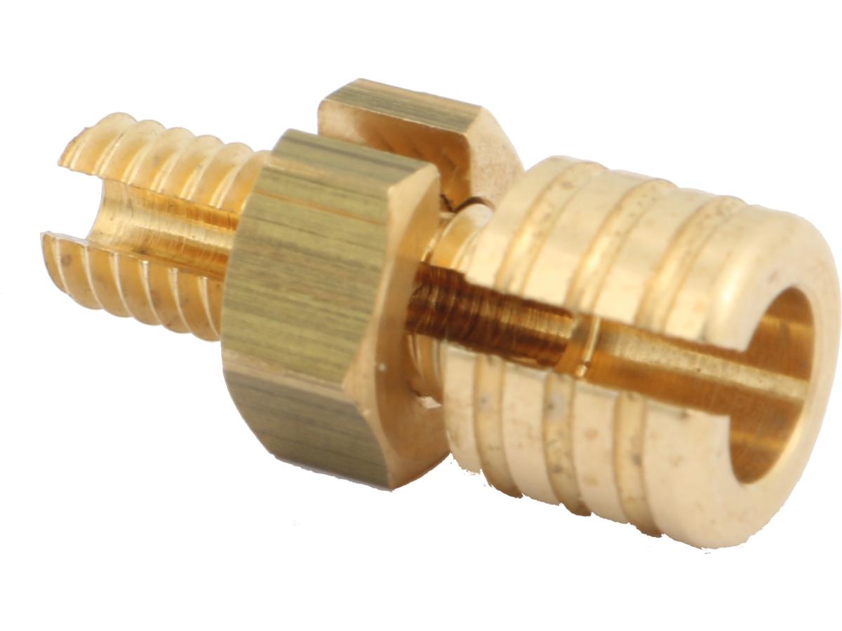 Kustom Tech Throttle Housing Clamp Screw With Spring And Cable Register Kit Brass Polished Kustom Tech Default Title