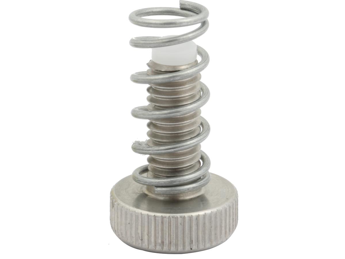 Kustom Tech Throttle Housing Clamp Screw With Spring And Cable Register Kit Stainless Steel Polished Kustom Tech