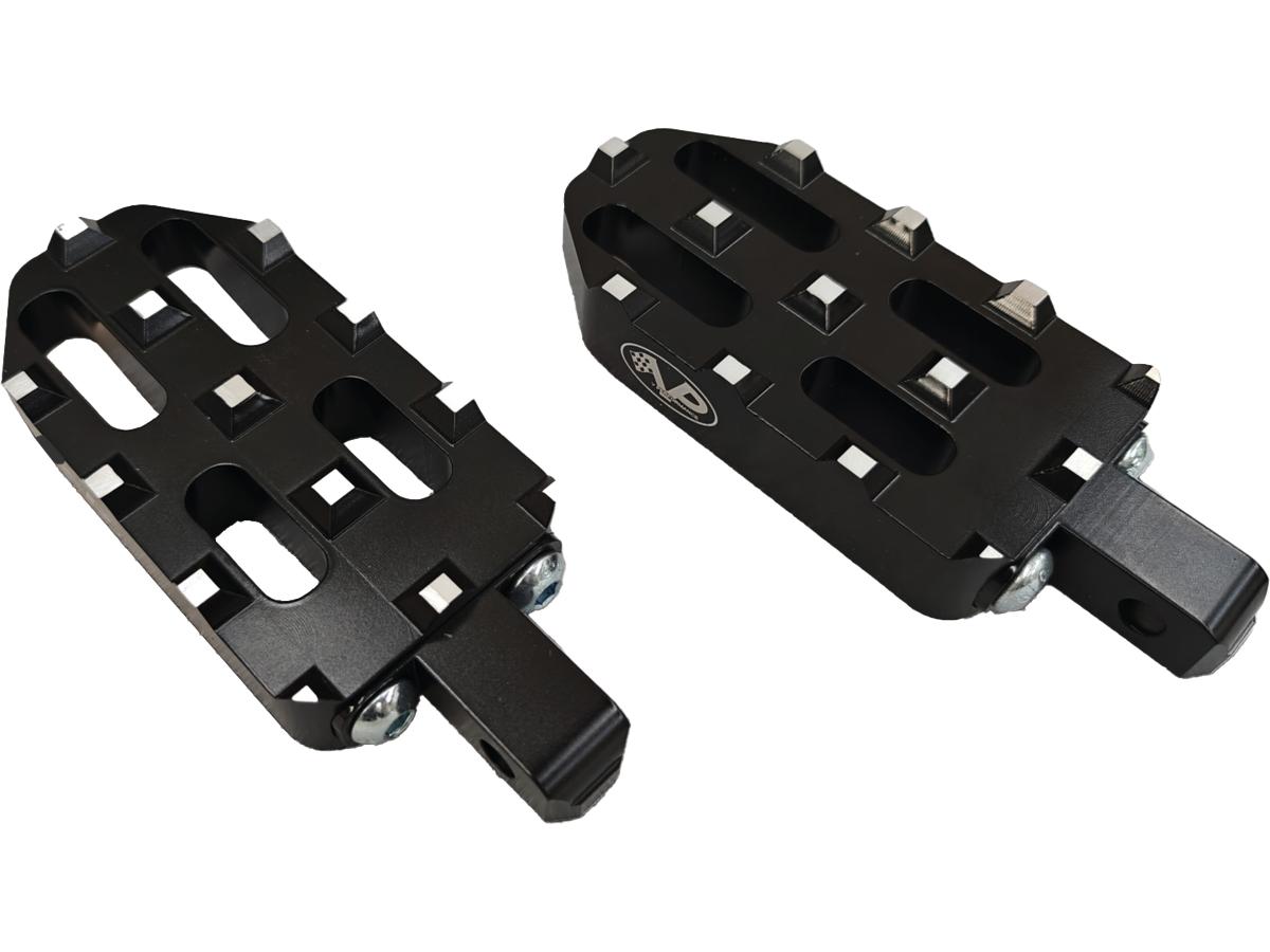 V Performance Pilot Twin Foot Peg Set Black Cut Anodized V Performance