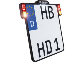 Heinz Bikes All Inn 2.0 License Plate Base Plate Turn Signal/Brake Light/Taillight And License Plate Light, German Size 220x200mm Black Anodized Heinz Bikes