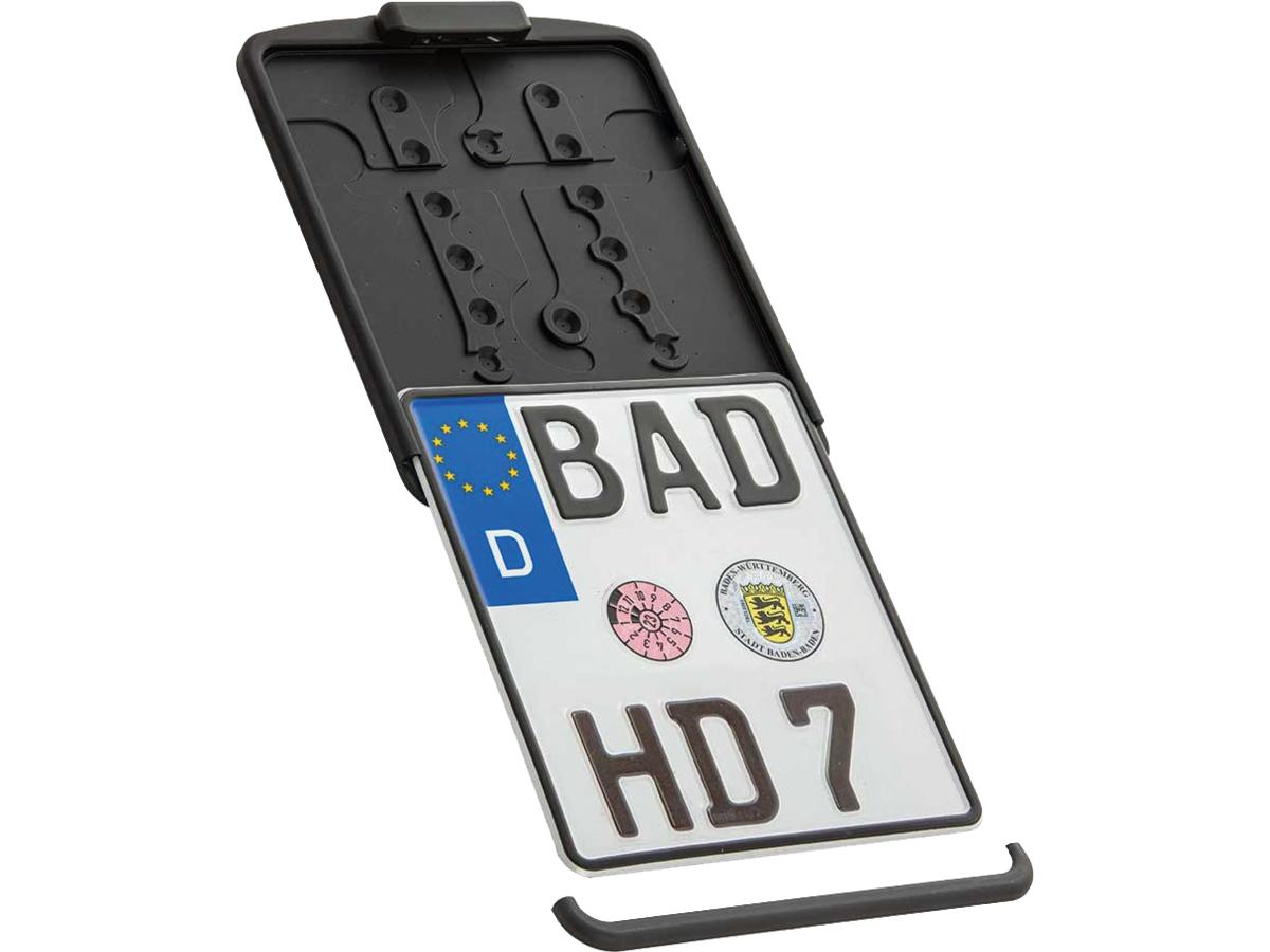 Ricks Motorcycles Slide In Licence Base Plate Including License Plate Light, German Size 180x200mm Satin Black Powder Coated Ricks Motorcycles Default Title