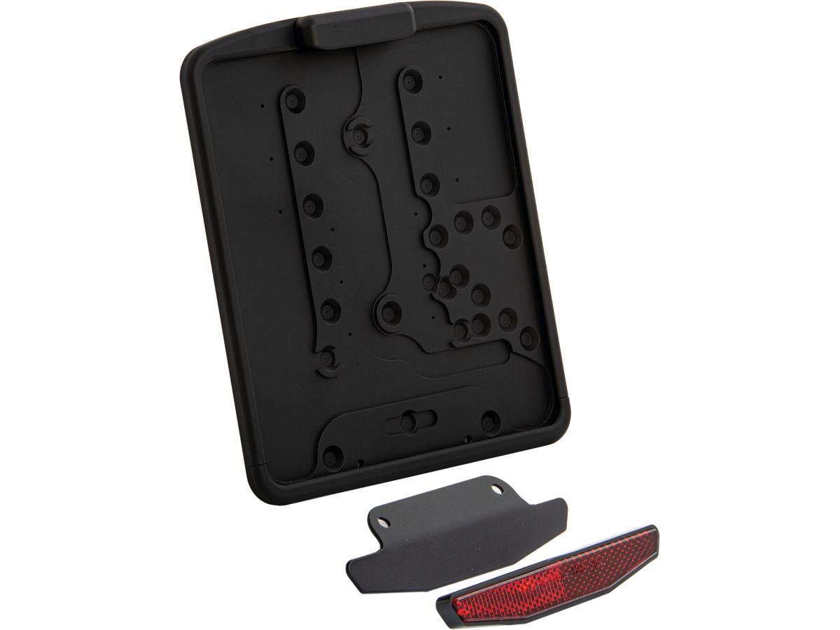 Ricks Motorcycles Slide In Licence Base Plate Including License Plate Light, German Size 180x200mm Satin Black Powder Coated Ricks Motorcycles