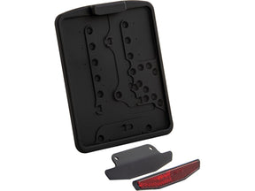Ricks Motorcycles Slide In Licence Base Plate Including License Plate Light, German Size 180x200mm Satin Black Powder Coated Ricks Motorcycles