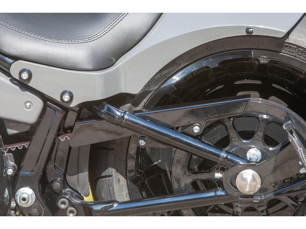 Ricks Motorcycles Smooth Belt Guard For Softail Black Gloss Ricks Motorcycles
