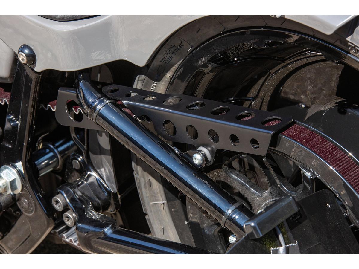 Ricks Motorcycles Hole Belt Guard For Softail Flat Black Satin Ricks Motorcycles