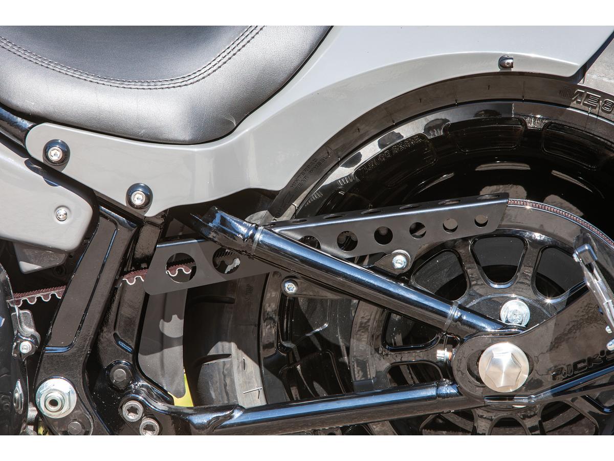 Ricks Motorcycles Hole Belt Guard For Softail Flat Black Satin Ricks Motorcycles