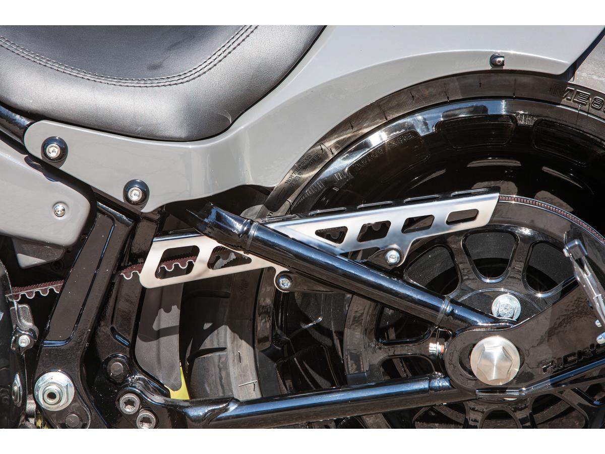 Ricks Motorcycles Square Belt Guard For Softail Polished Ricks Motorcycles