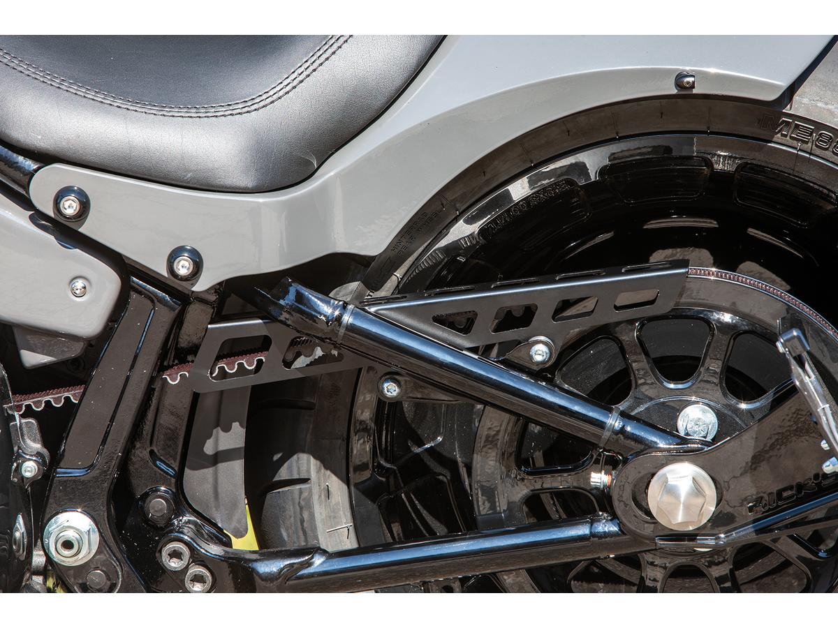 Ricks Motorcycles Square Belt Guard For Softail Flat Black Satin Ricks Motorcycles
