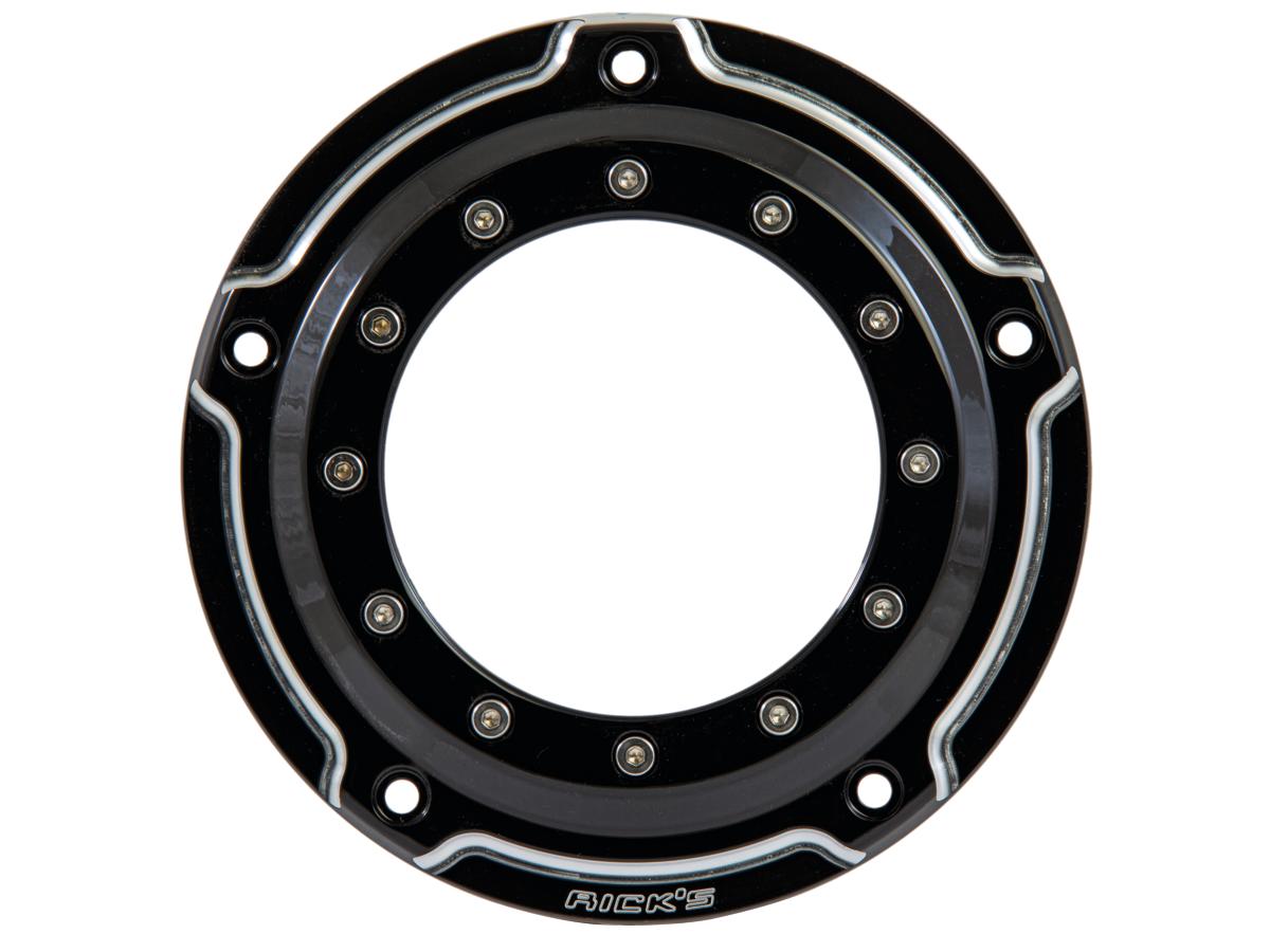 Ricks Motorcycles Porthole Derby Cover 5 Hole Bi Color Gloss Black Ricks Motorcycles Default Title