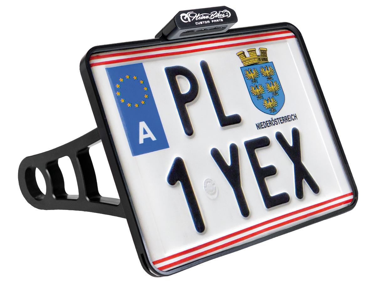 Heinz Bikes Side Mount License Plate Kit Austrian Specification 210x170mm Chrome Heinz Bikes Default Title