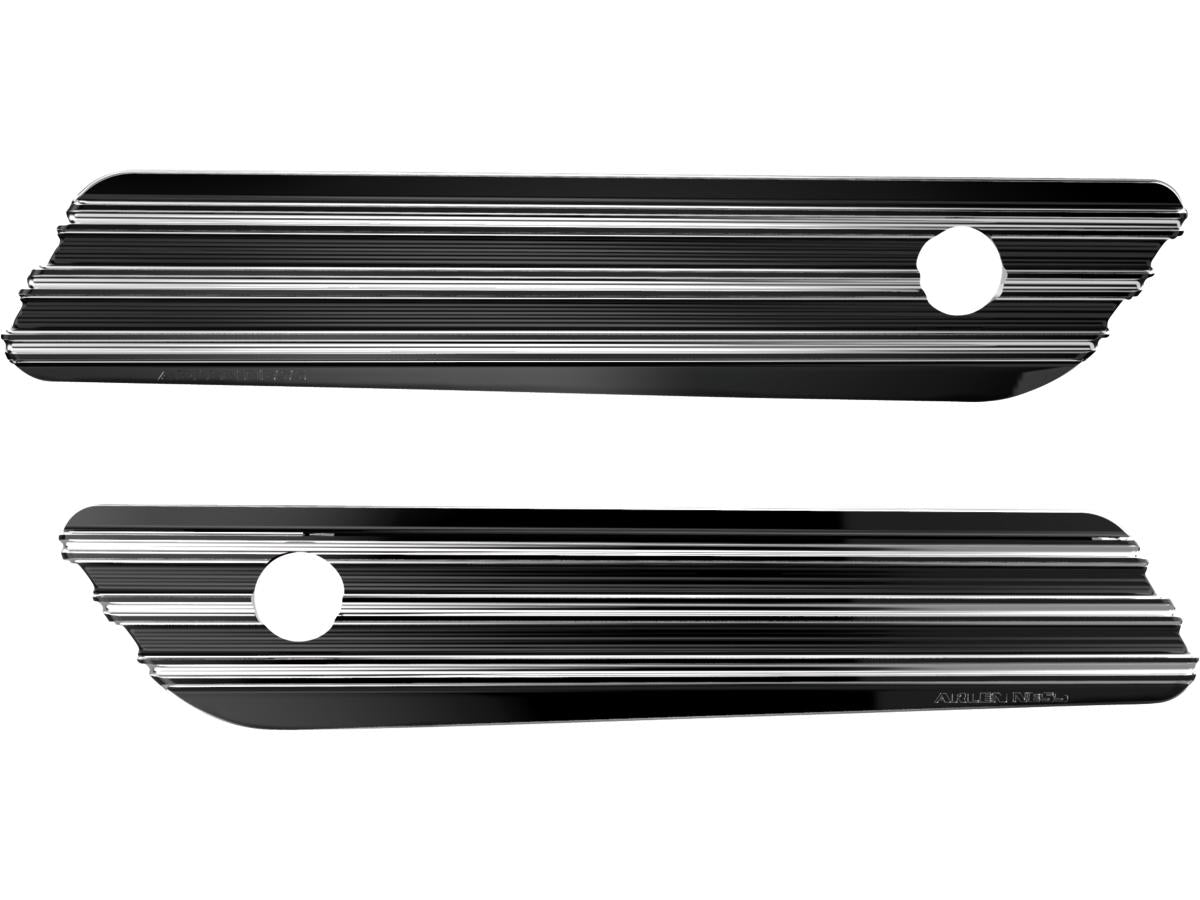 Arlen Ness 10 Gauge Saddlebag Latch Covers Black Cut Anodized Arlen Ness