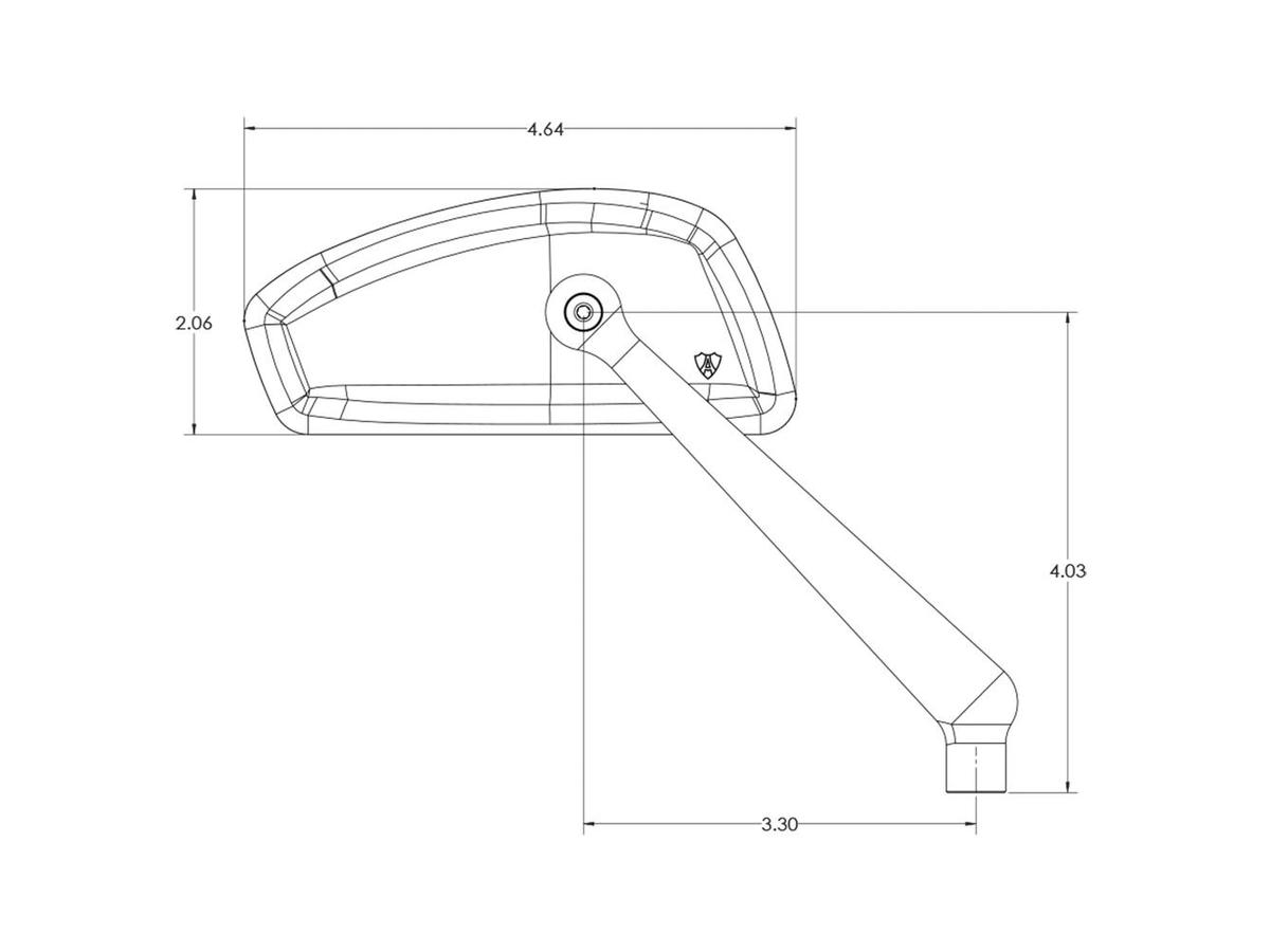 Arlen Ness Tearchop Forged Mirror Black Anodized Left Arlen Ness