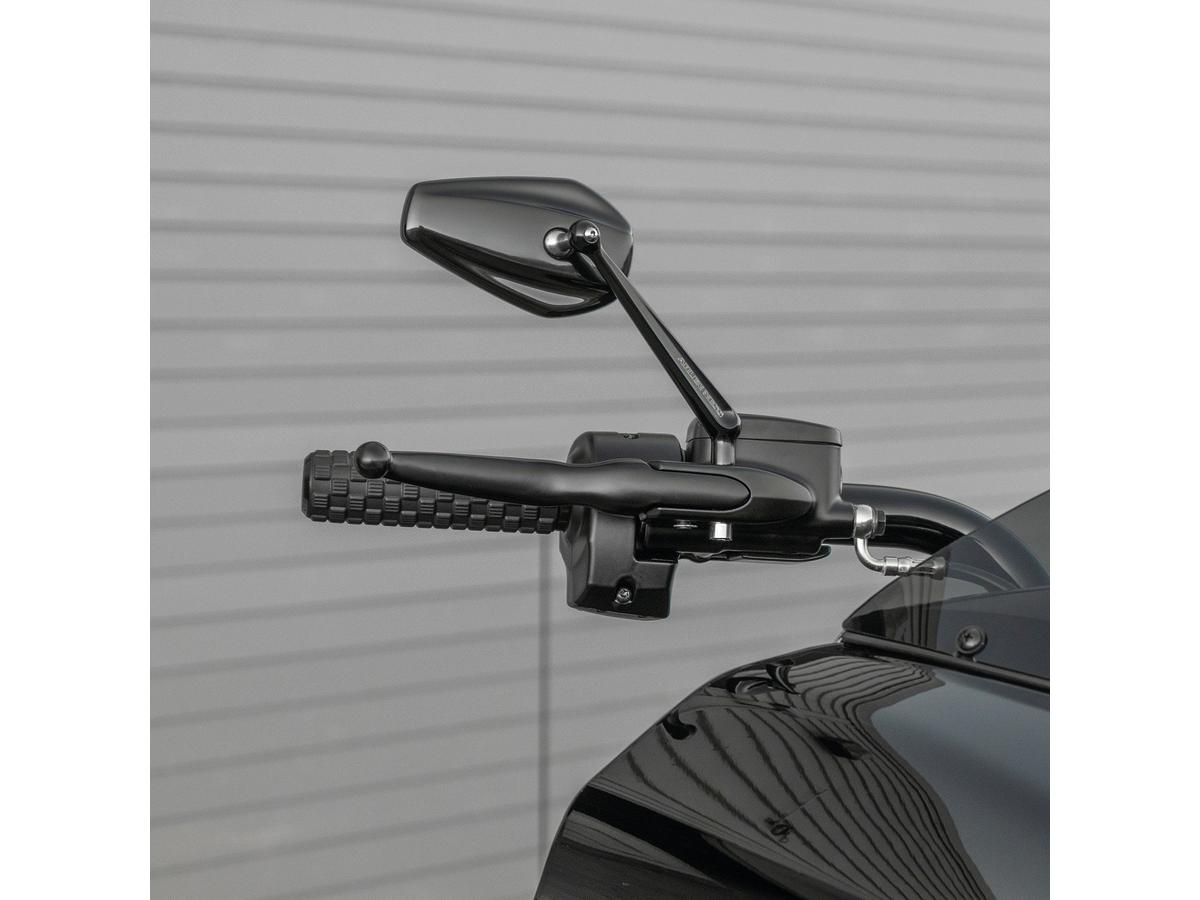 Arlen Ness Mini Stocker Billet Mirror Black Anodized Right Arlen Ness