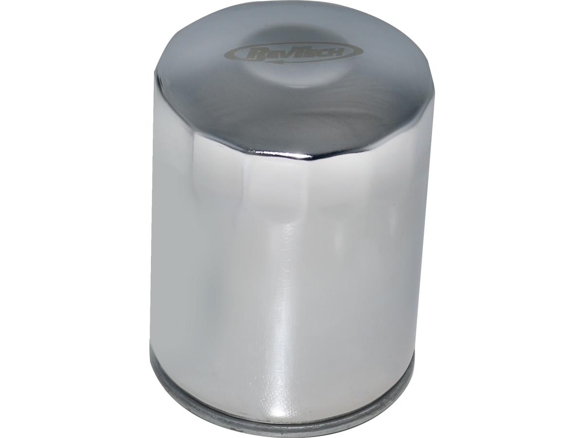 Rev Tech High Performance Oil Filter With Magnet For Milwaukee Eight Engine Chrome Rev Tech