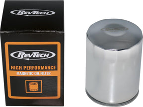 Rev Tech High Performance Oil Filter With Magnet For Milwaukee Eight Engine Chrome Rev Tech Default Title