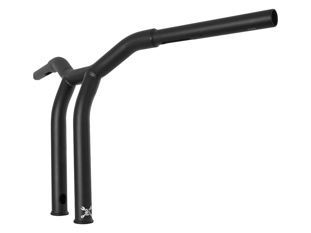Burly Brand 12" Dominator Raked Bar Bar 4 Hole Black Satin 1 1/4" Burly Brand Default Title