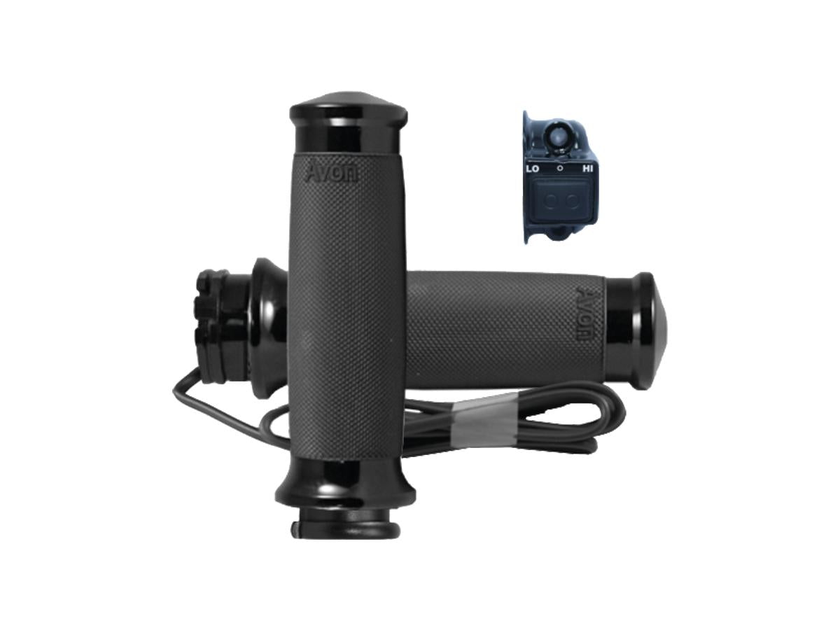 Avon Performance Grips Custom Contour Heated Grips Black 1" Throttle Cables Avon Grips Default Title