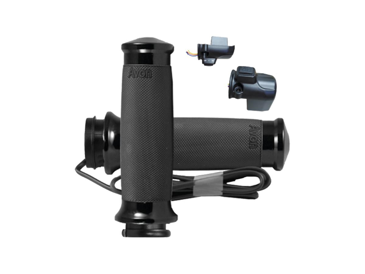 Avon Performance Grips Custom Contour Heated Grips Black 1" Throttle By Wire Avon Grips Default Title