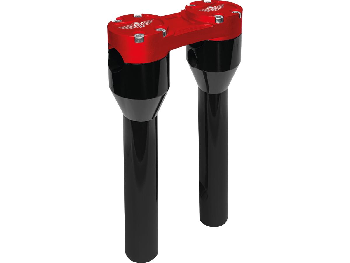 Heinz Bikes 8" Clubstyle Straight Risers With Red Clamp Black 1" Heinz Bikes Default Title