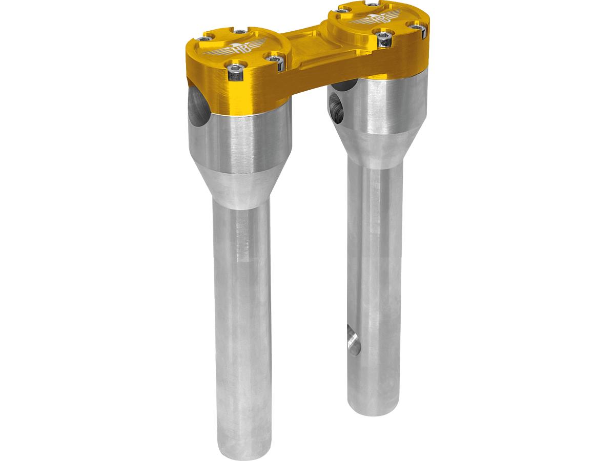 Heinz Bikes 8" Clubstyle Straight Risers With Gold Clamp Silver 1" Heinz Bikes Default Title