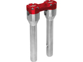 Heinz Bikes 10" Clubstyle Straight Risers With Red Clamp Silver 1" Heinz Bikes Default Title