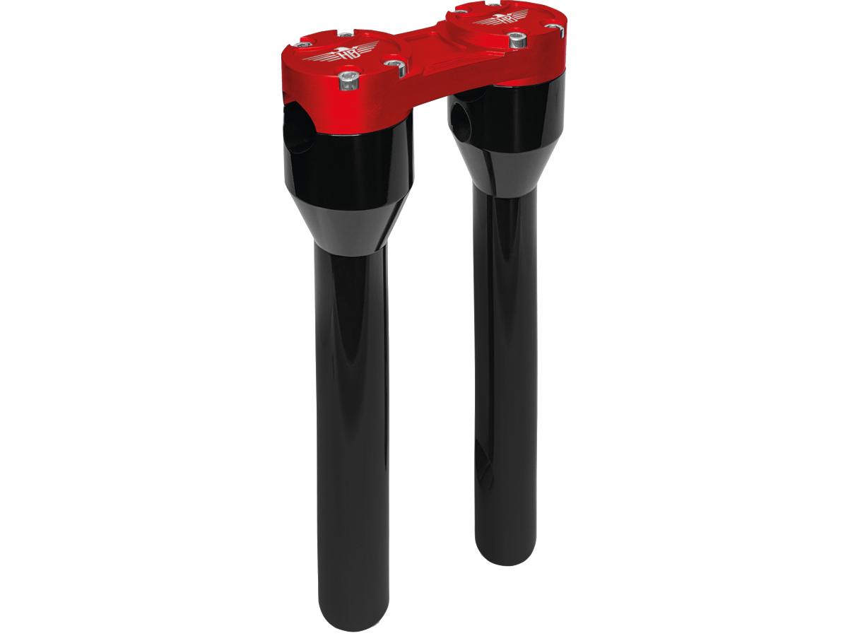 Heinz Bikes 12" Clubstyle Straight Risers With Red Clamp Black 1" Heinz Bikes Default Title