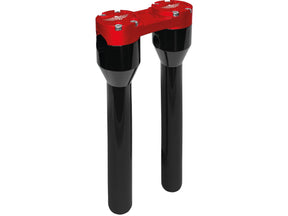 Heinz Bikes 12" Clubstyle Straight Risers With Red Clamp Black 1" Heinz Bikes Default Title