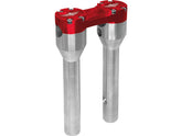 Heinz Bikes 8" Clubstyle Straight Risers With Red Clamp Silver 1 1/4" Heinz Bikes Default Title