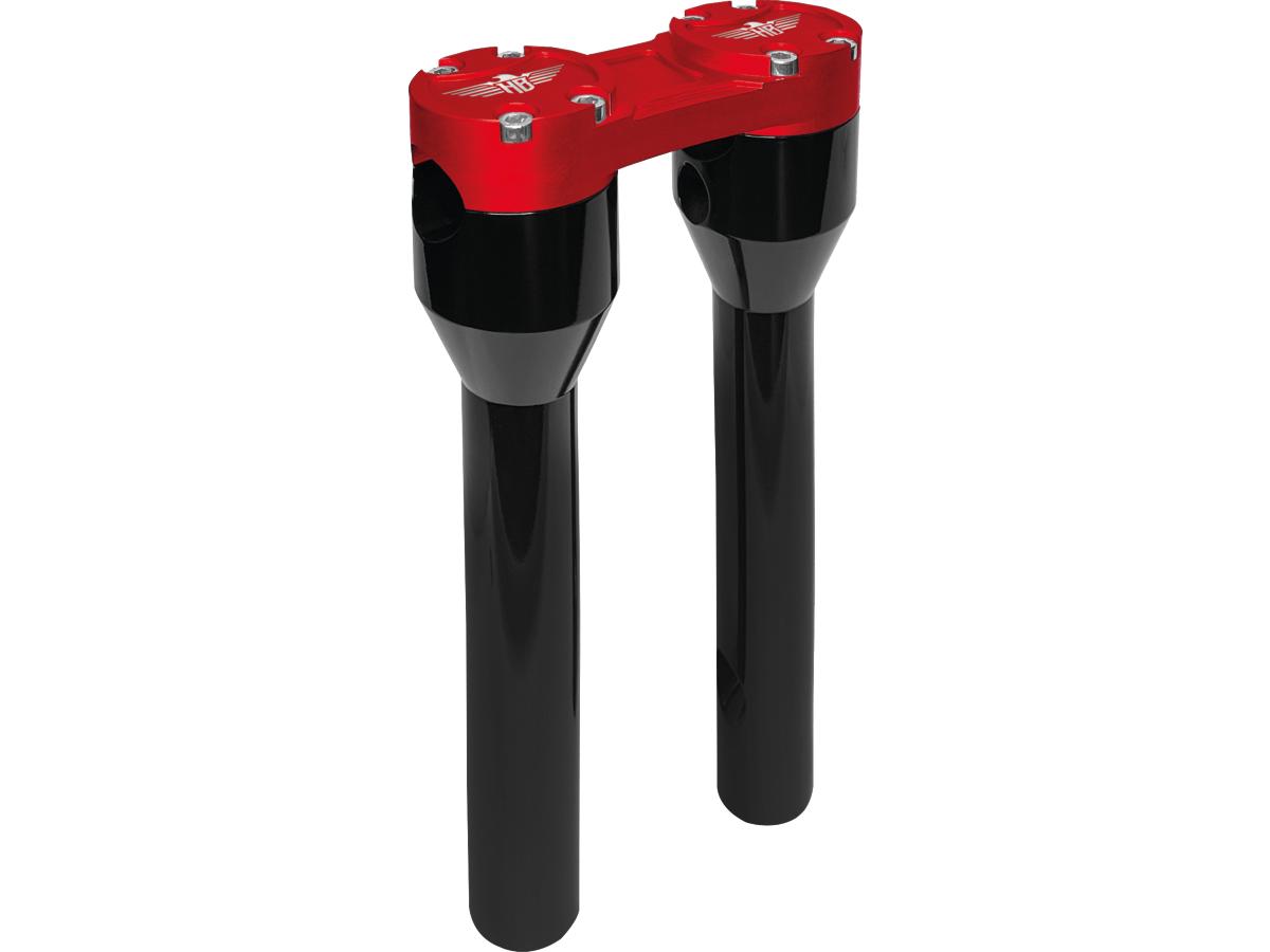 Heinz Bikes 10" Clubstyle Straight Risers With Red Clamp Black 1 1/4" Heinz Bikes Default Title