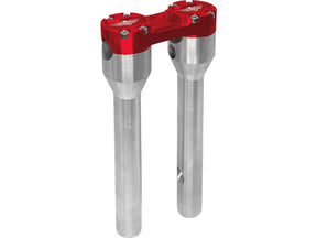 Heinz Bikes 10" Clubstyle Straight Risers With Red Clamp Silver 1 1/4" Heinz Bikes Default Title