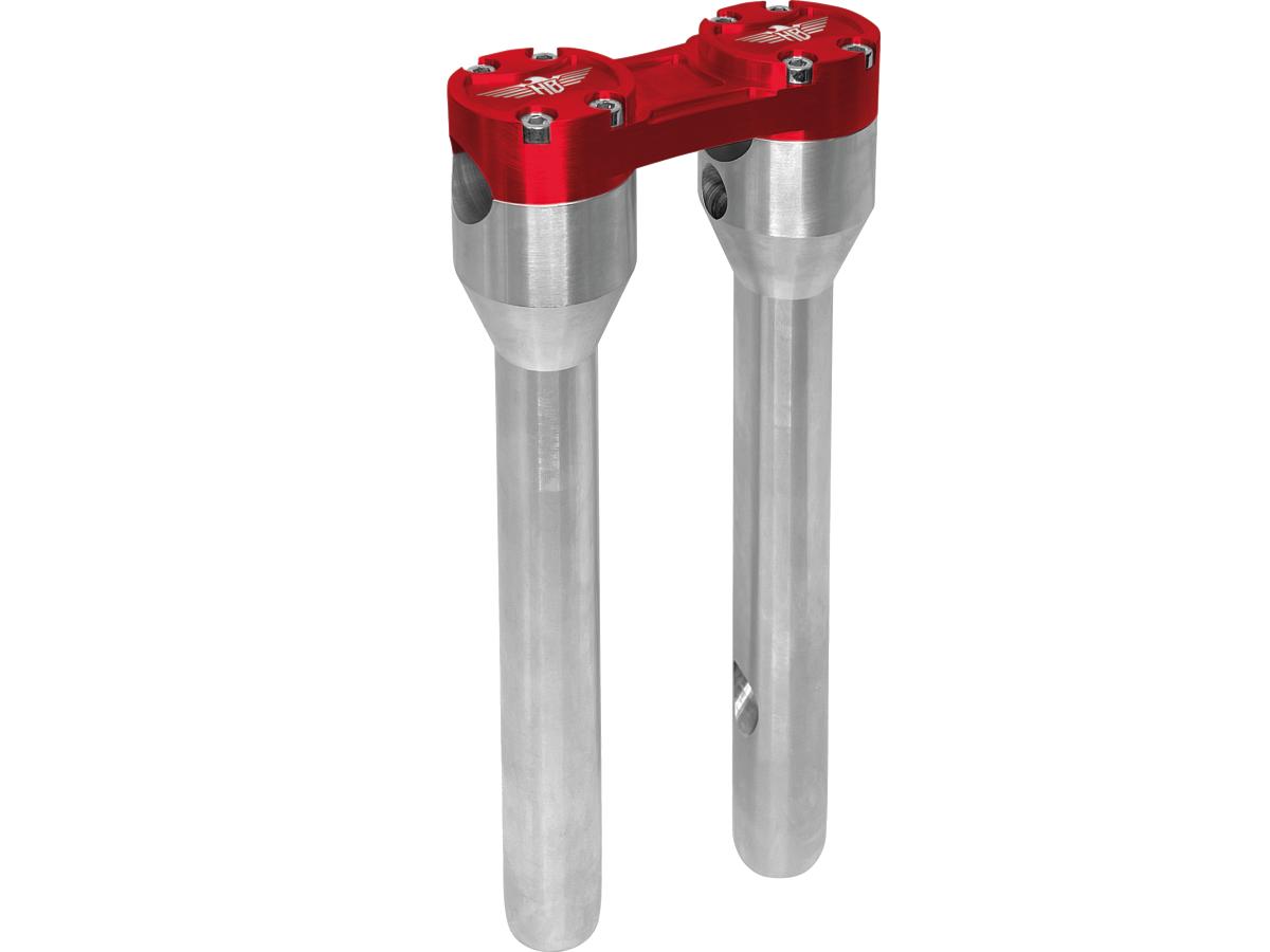 Heinz Bikes 12" Clubstyle Straight Risers With Red Clamp Silver 1 1/4" Heinz Bikes Default Title